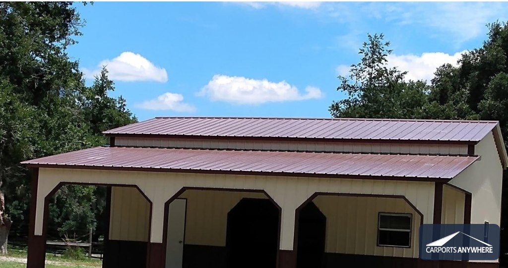 Carports Anywhere barn brown porch