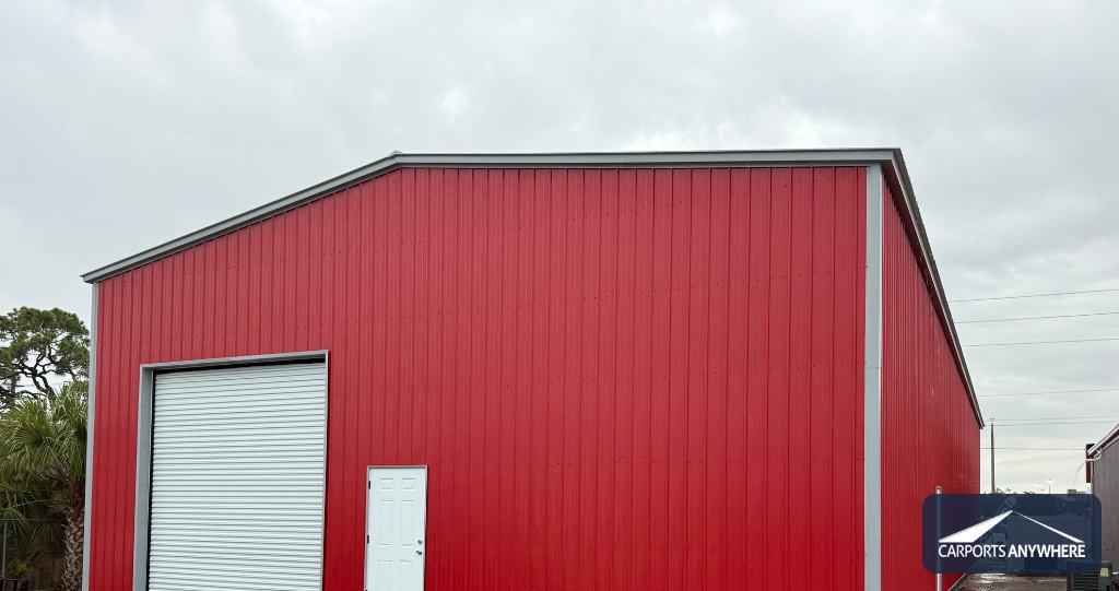 Carports Anywhere steel building red